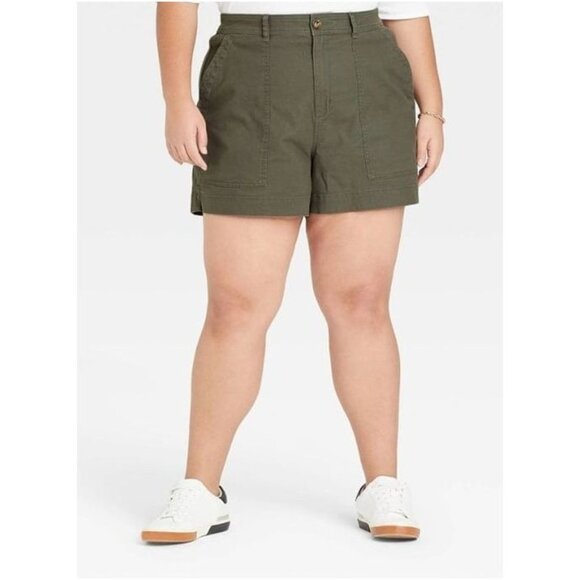 A New Day Bundle Womens Plus Size High-Rise Utility Shorts Gray & Green Size 26W - Picture 2 of 8